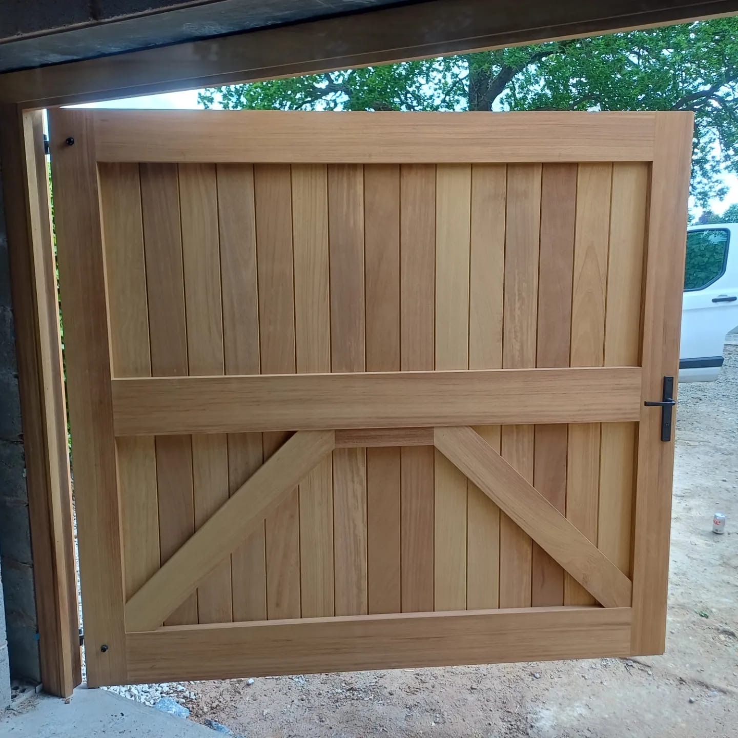 Iroko Hardwood Garage Doors